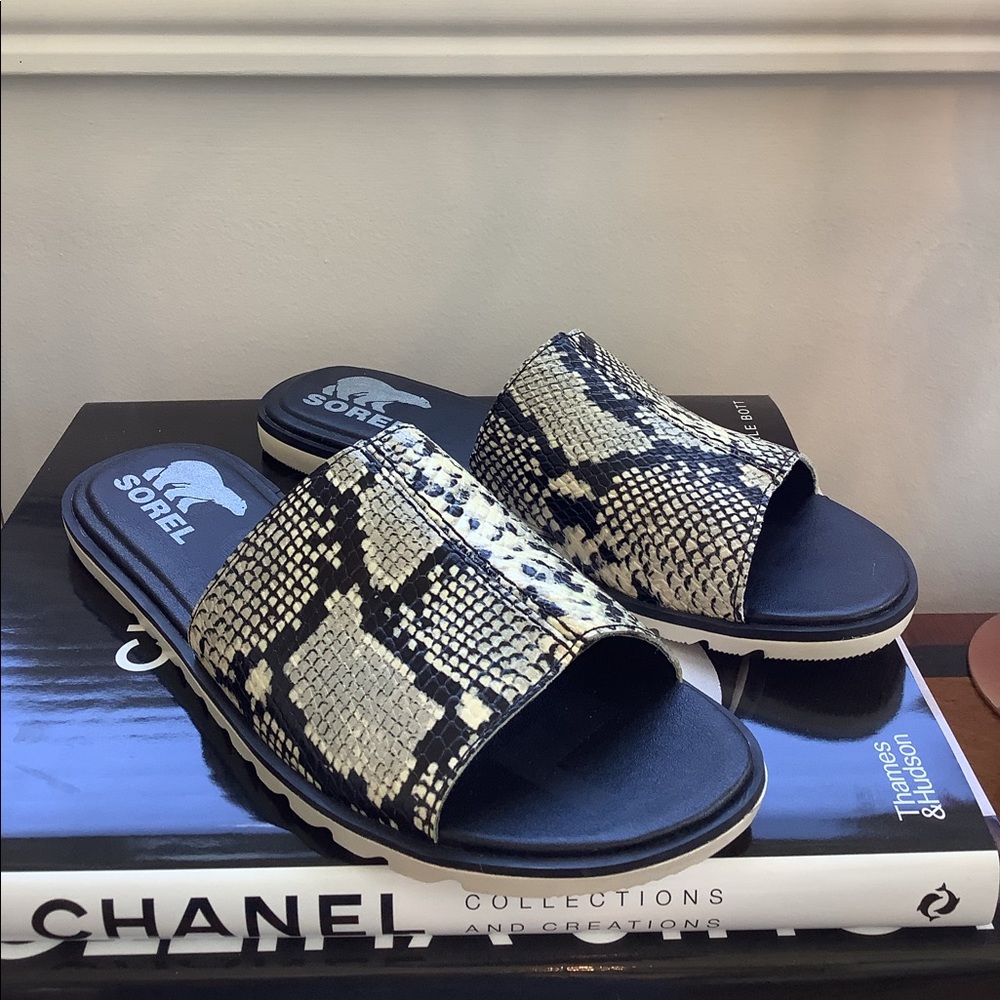 Sorel Ella II Block Slide in Snakeskin